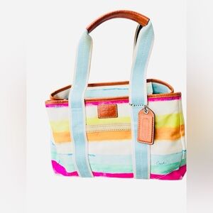 COACH Hamptons Watercolor Striped Tote Bag